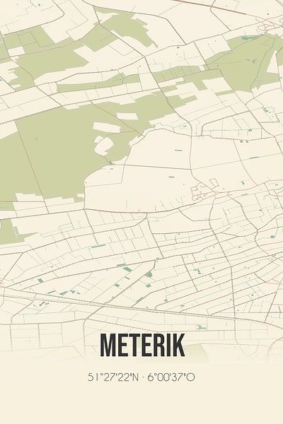 Carte ancienne de Meterik (Limburg) par Affiches de lieux