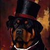 Rottweiler Hund im viktorianischen Kleid von MIROKKU