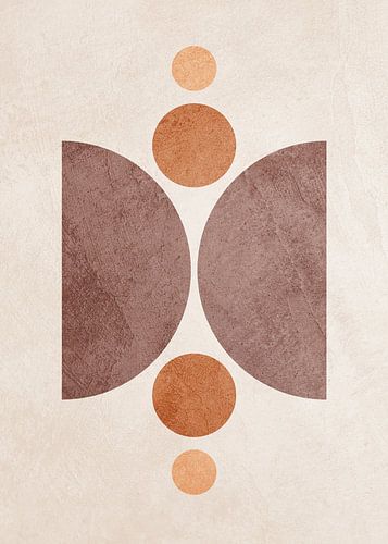 Abstract organic geometric modern art in earth tones