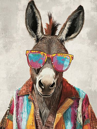 Ezel | Hippe Ezel Met Zonnebril En Jas