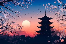 Japanese evening atmosphere by Poster Art Shop
