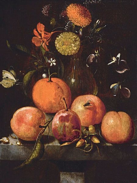 Still life with plums, Martinus Nellius by Masterful Masters