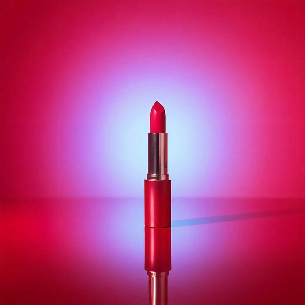 Radiant elegance - red lipstick on a mirror prism by A.D. Digital ART