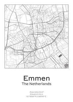 Stads kaart - Nederland - Emmen van Ramon van Bedaf