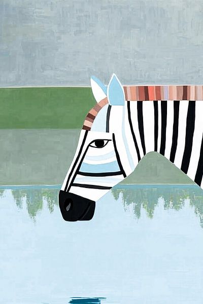 Zebra reflected in water by Imperial Art House