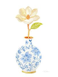 Vase with Magnolia - Porcelain White by Piret Victoria Ribas Art & Photography