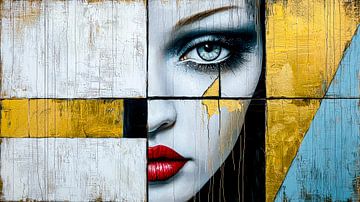 Verbrijzelde emotie - gouden tranen van Klaus Tesching - Art-AI