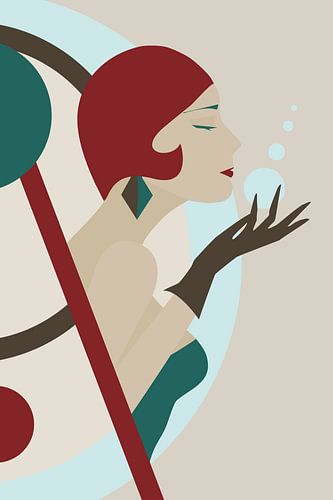 My Bubble, abstract portrait woman