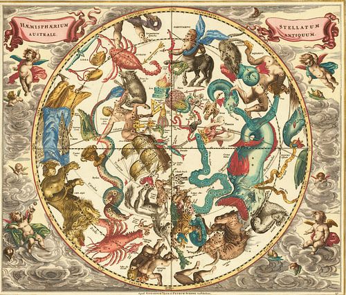 Andreas Cellarius – Haemisphaerium Stellatum Australe Antiquum (1660)