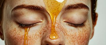 Honey mask on a chapped face by Poster Art Shop