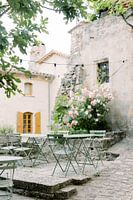 Provence | French restaurant in an idyllic old village with flowers | Travel photography France