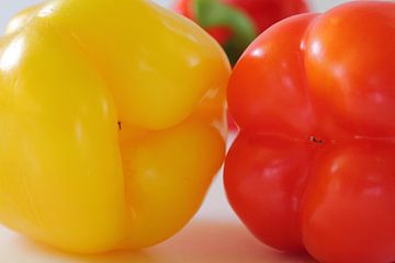 Rode en gele paprika van Rolf Pötsch