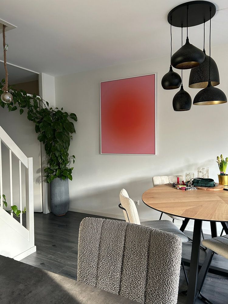 Art néon rétro des années 70. Dégradé abstrait en orange et rose  par Dina Dankers 