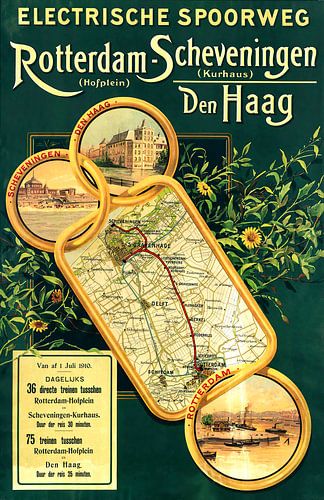 Affiche Rotterdam-Hofplein - Scheveningen-Kurhaus 1910