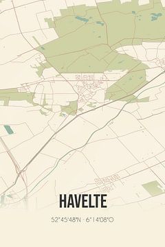 Alte Landkarte von Havelte (Drenthe) von Rezona