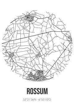 Rossum (Overijssel) | Map | Black and white by Rezona