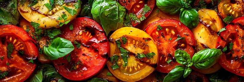 Tomatensalat Basilikum von Poster Art Shop
