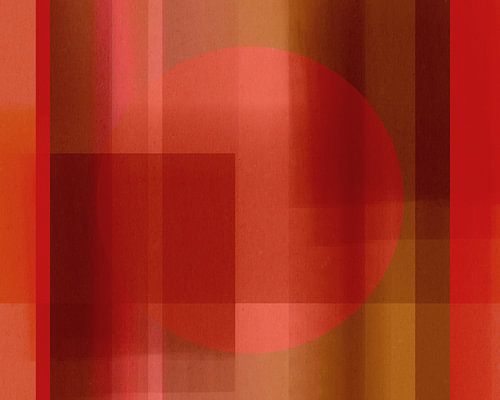 Abstract in neon-aardetinten. Rood en bruin