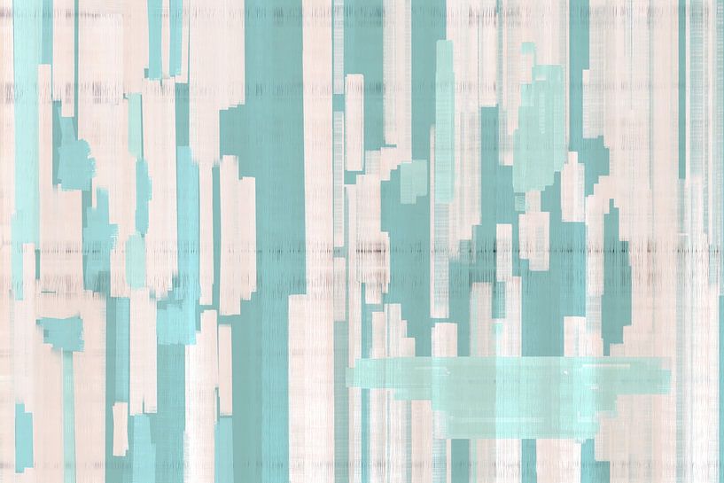 Abstract retro textile art on silk by FRESH Fine Art