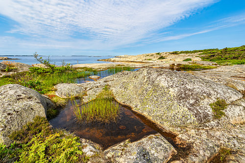 Blick von der Insel Rossö auf Schäreninseln nahe Strömstad, S