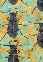 Beetles on gold