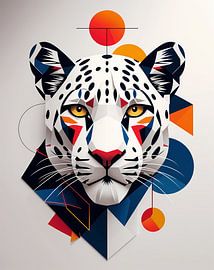 White leopard or panther: abstract and geometric by Liona Toussaint