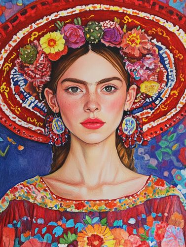 Vrouw in mexicaanse kleding