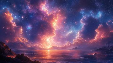 Verken de majestueuze schoonheid van ons stellaire, universum als AI Pcture van de-nue-pic
