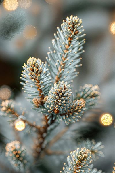 Winterzweig mit warmen Lichtern von Art & Soul Creations