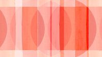 Mid Century Bauhaus Formen Pink Korallen Rot Pfirsich Elfenbein