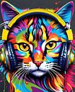 Cat in headphones by Makar Mokrynskyi thumbnail