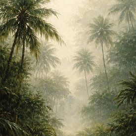 Nebliger tropischer Dschungelpfad von Media Jeka