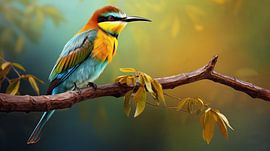 Bienenfresser (Merops apiaster) auf dem Ast im Garten