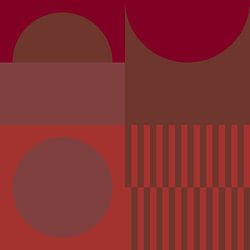 Verbrand oranje, bruin, wijnrood, paars. Geometrische kunst in 70s retro kleuren