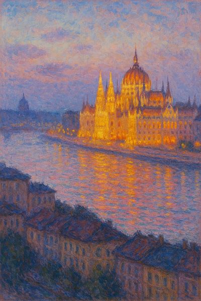 Budapest Dämmerung - Ungarisches Parlament Spiegelungen von Travel Shop