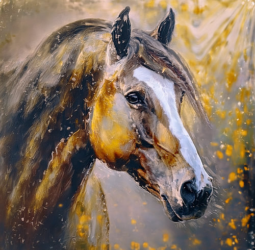 Un cheval sous un bel éclairage !