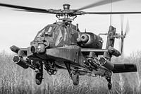 AH-64D Apache gevechtshelikopter (zwart/wit)
