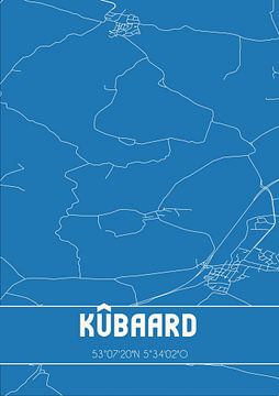 Blaupause | Karte | Kûbaard (Fryslan) von Rezona