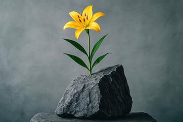 Lily with rough stone sur Imperial Art House