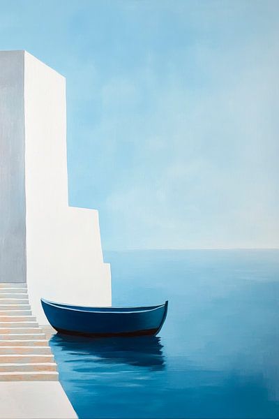 Blaue Bootsanlage von Poster Art Shop