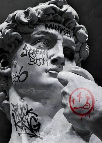 Street Art Michelangelo David Statue Graffiti