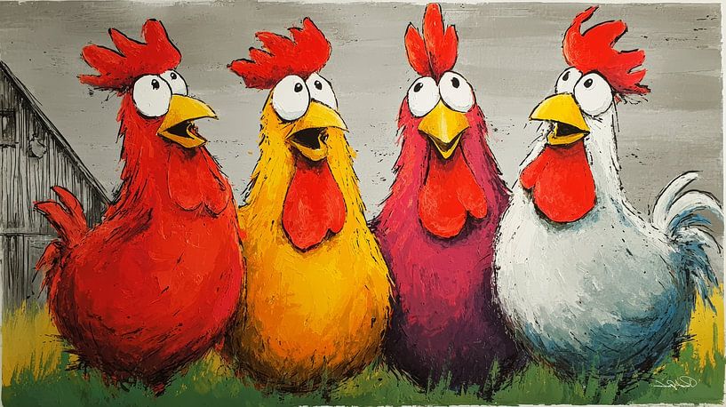 Sprechende / singende Hühner von Gelissen Artworks