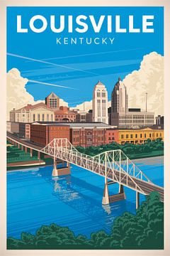 Louisville, Kentucky Vintage Reisposter van Poster Art Shop