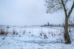 Molen in winterlandschap von Moetwil en van Dijk - Fotografie