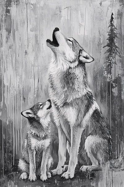 Loup noir et loup blanc en harmonie par Imperial Art House