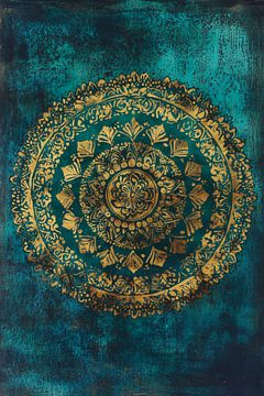 Elegant golden mandala illustration by Poster Art Shop