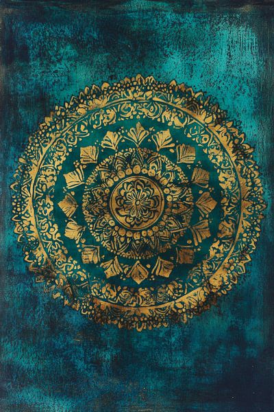 Elegant golden mandala illustration by Poster Art Shop