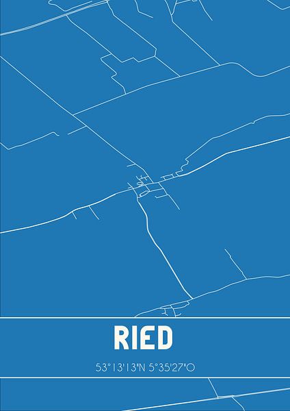 Blueprint | Map | Ried (Fryslan) by Prints of Place