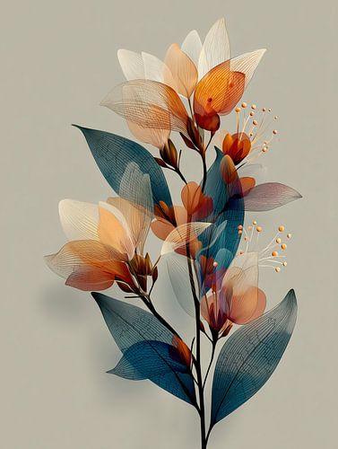 Transparante bloemenpracht - moderne lelies met warme accenten