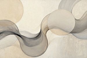Harmonische Sonne Abstraktion in Creme und Grau